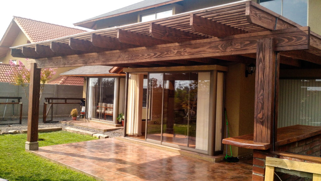 Pérgola de madera rustica